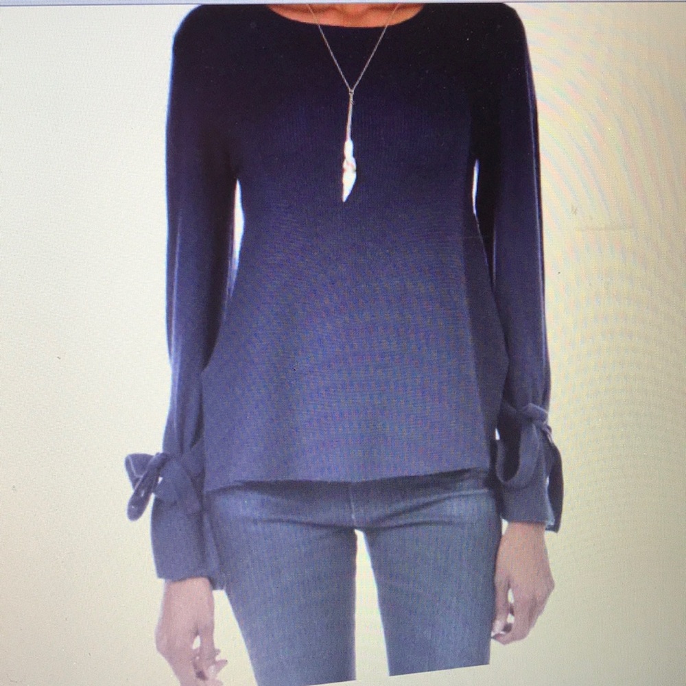 Willow & Clay Ribbed Tie Sleeve Sweater